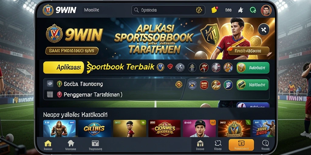 Tampilan menarik dari aplikasi taruhan olahraga 9WIN.