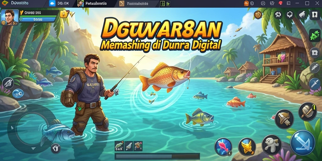 Tampilan gameplay DOWER88 yang mendebarkan saat menangkap ikan.