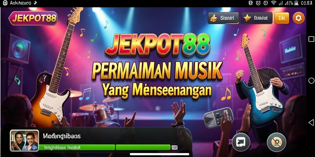 Tampilan gameplay JEKPOT88 dengan berbagai pilihan lagu.