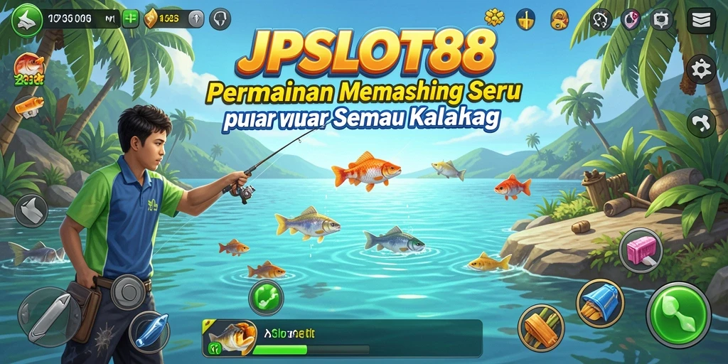 Tampilan gameplay JPSLOT88 yang mengasyikkan dengan aktivitas memancing.