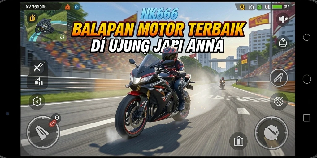 Gameplay NK666 yang mendebarkan dalam balapan motor.