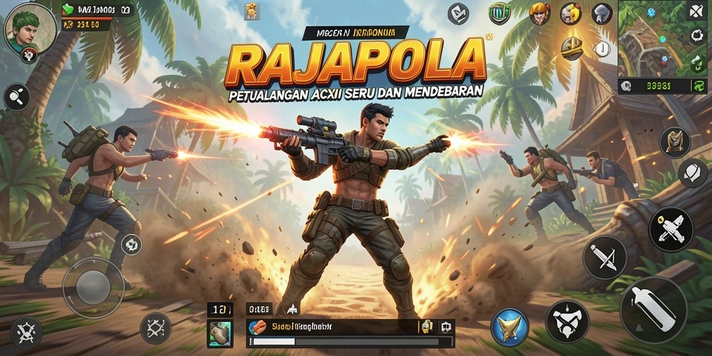 Tampilan gameplay RAJAPOLA yang mendebarkan dan penuh aksi.