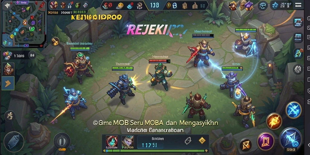 Tampilan seru pertempuran di <strong>REJEKIPOP</strong> yang menunjukkan strategi tim yang hebat.