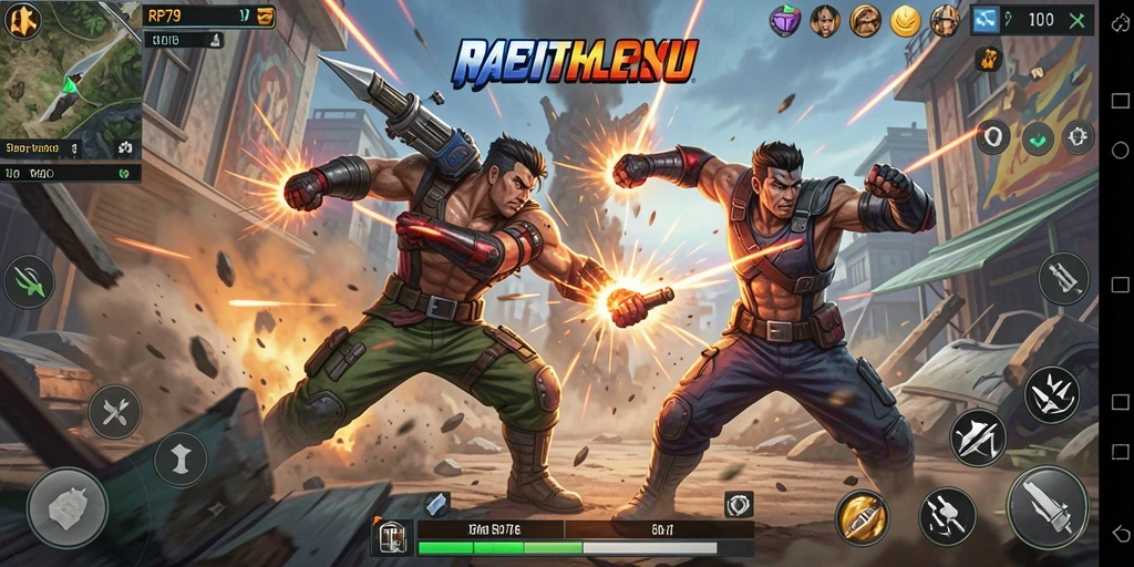 Screenshot menunjukkan aksi pertarungan yang mengesankan dalam RP79.