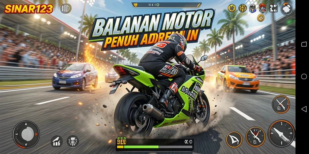 Gameplay seru dalam balapan motor SINAR123 yang mendebarkan.