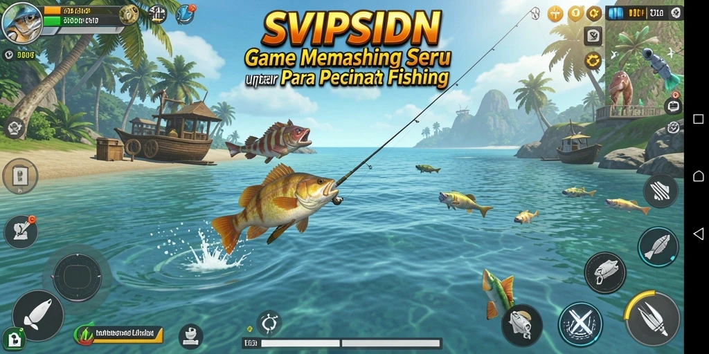 Tampilan gameplay SVIPSIDN dengan aksi memancing yang mengasyikkan.