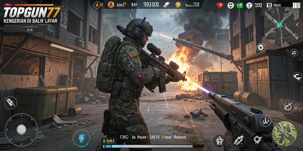 Tangkapan layar dari gameplay kengerian di TOPGUN77.